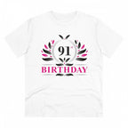 Generic Men's PC Cotton 91st Birthday Printed T Shirt (Color: White, Thread Count: 180GSM)