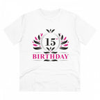 Generic Men's PC Cotton 15th Birthday Printed T Shirt (Color: White, Thread Count: 180GSM)