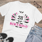 Generic Men's PC Cotton 28th Birthday Printed T Shirt (Color: White, Thread Count: 180GSM)