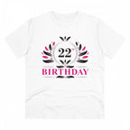 Generic Men's PC Cotton 22nd Birthday Printed T Shirt (Color: White, Thread Count: 180GSM)