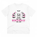 Generic Men's PC Cotton 51st Birthday Printed T Shirt (Color: White, Thread Count: 180GSM)