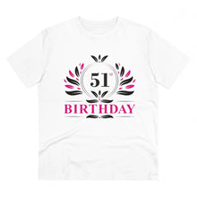 Generic Men's PC Cotton 51st Birthday Printed T Shirt (Color: White, Thread Count: 180GSM)