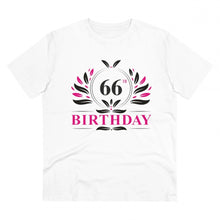 Generic Men's PC Cotton 66th Birthday Printed T Shirt (Color: White, Thread Count: 180GSM)