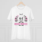 Generic Men's PC Cotton 64th Birthday Printed T Shirt (Color: White, Thread Count: 180GSM)