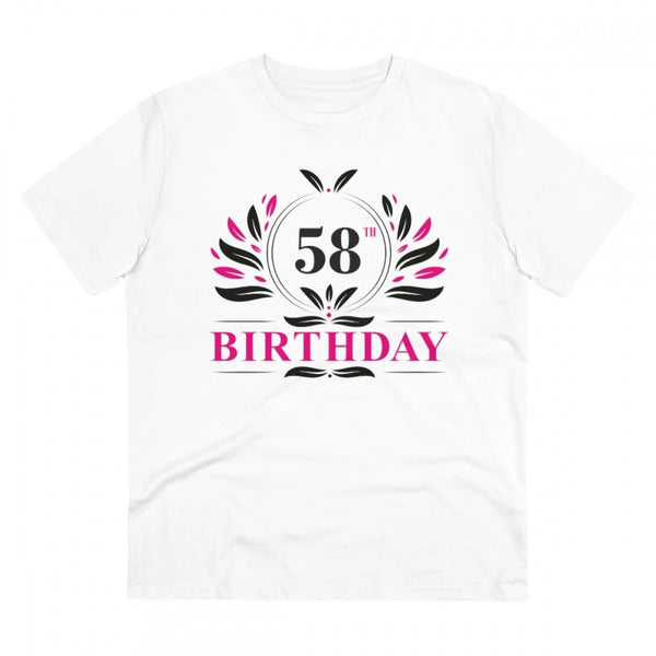 Generic Men's PC Cotton 58th Birthday Printed T Shirt (Color: White, Thread Count: 180GSM)