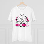 Generic Men's PC Cotton 70th Birthday Printed T Shirt (Color: White, Thread Count: 180GSM)
