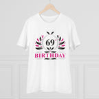 Generic Men's PC Cotton 69th Birthday Printed T Shirt (Color: White, Thread Count: 180GSM)