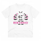 Generic Men's PC Cotton 67th Birthday Printed T Shirt (Color: White, Thread Count: 180GSM)