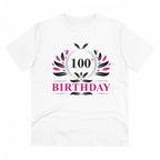 Generic Men's PC Cotton 100th Birthday Printed T Shirt (Color: White, Thread Count: 180GSM)