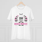Generic Men's PC Cotton 80th Birthday Printed T Shirt (Color: White, Thread Count: 180GSM)