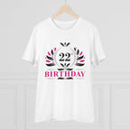 Generic Men's PC Cotton 22nd Birthday Printed T Shirt (Color: White, Thread Count: 180GSM)
