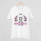 Generic Men's PC Cotton 21st Birthday Printed T Shirt (Color: White, Thread Count: 180GSM)