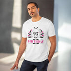 Generic Men's PC Cotton 93rd Birthday Printed T Shirt (Color: White, Thread Count: 180GSM)