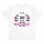 Generic Men's PC Cotton 80th Birthday Printed T Shirt (Color: White, Thread Count: 180GSM)