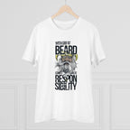 Generic Men's PC Cotton With Great Beard Comes Printed T Shirt (Color: White, Thread Count: 180GSM)