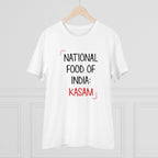 Generic Men's PC Cotton India Kasam Printed T Shirt (Color: White, Thread Count: 180GSM)