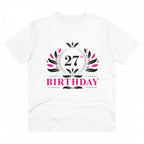 Generic Men's PC Cotton 27th Birthday Printed T Shirt (Color: White, Thread Count: 180GSM)