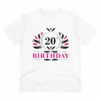 Generic Men's PC Cotton 20th Birthday Printed T Shirt (Color: White, Thread Count: 180GSM)