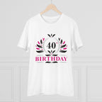 Generic Men's PC Cotton 40th Birthday Printed T Shirt (Color: White, Thread Count: 180GSM)