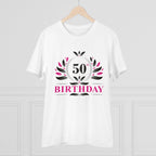 Generic Men's PC Cotton 50th Birthday Printed T Shirt (Color: White, Thread Count: 180GSM)