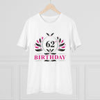 Generic Men's PC Cotton 62nd Birthday Printed T Shirt (Color: White, Thread Count: 180GSM)