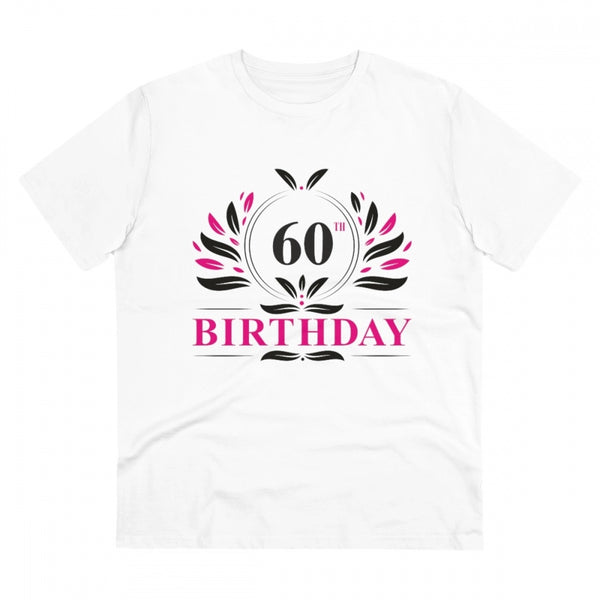 Generic Men's PC Cotton 60th Birthday Printed T Shirt (Color: White, Thread Count: 180GSM)