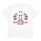 Generic Men's PC Cotton 77th Birthday Printed T Shirt (Color: White, Thread Count: 180GSM)