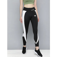 Generic Women's Polyster Solid Sport Leggings (Black & White)