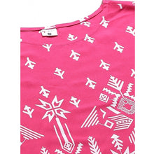 Generic Women's Casual Short Sleeve Printed Rayon Pajama Set (Pink)
