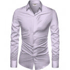 Men's Casual Floral Printed Cotton Blend Unstitched Shirt Fabric 1.6 Mtrs (Purple)