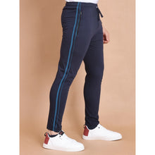 Generic Men's Casual Cotton Striped Full Length Track Pant (Navy)