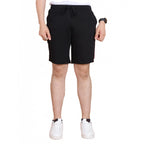 Generic Men's Casual Cotton Striped Above knee Shorts (Black)