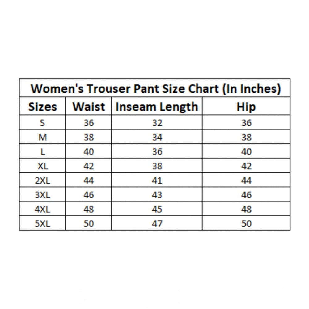 Women's Casual Solid Lycra Trouser Pant (Black)