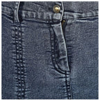 Women's Denim Tie Up Buttoned Skirt (Blue)