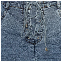 Generic Women's Denim Draw String Buttoned Skirt (Blue)