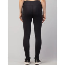 Generic Women's Polyester Solid Ankle Length High-Rise Tights (Black)