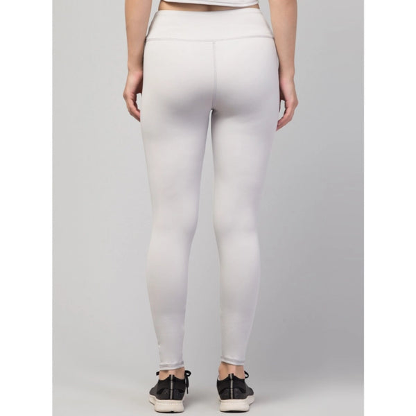 Generic Women's Polyester Solid Ankle Length High-Rise Tights (Light Grey)