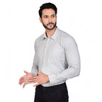 Men's Casual Cotton Full Sleeve Solid Shirt (Grey)
