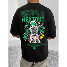Generic Men's Casual Cotton Blend Printed Round Neck Half Sleeve T-Shirt (Black)