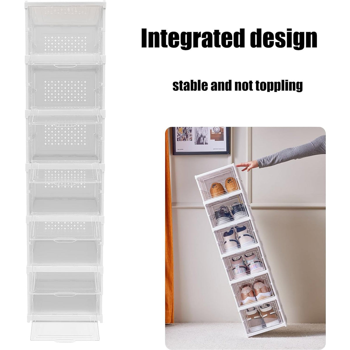 6-Layer Stackable Foldable Storage Organizer Cart Clothes, Kitchen, Closet & Bathroom