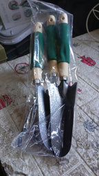 Gardening Tools Hand Cultivator Trowel Heavy Duty Wooden Handle 3 Pc