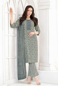 Sage Green Ethnic Printed Kurta Set with Dupatta