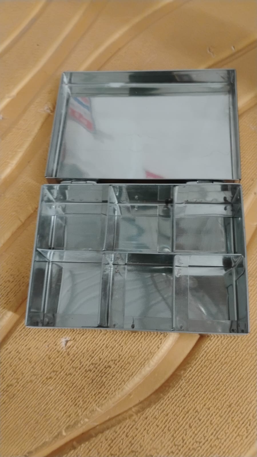Multipurpose Stainless Steel Jewelry Storage Organizer Box 6 Compartments (1 Pc)