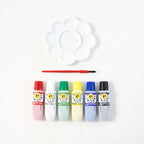 Kids Water Colour Painting Set with Brush & Mixing Palette (1 Set)