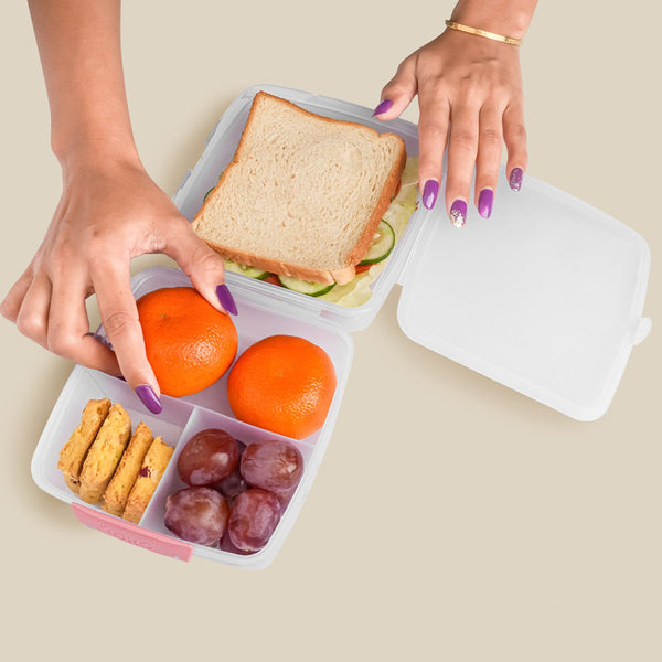 1 Large and 3 Small -Compartment 1400 ML Multipurpose Lunch Box (1400 ML / 1 Pc)