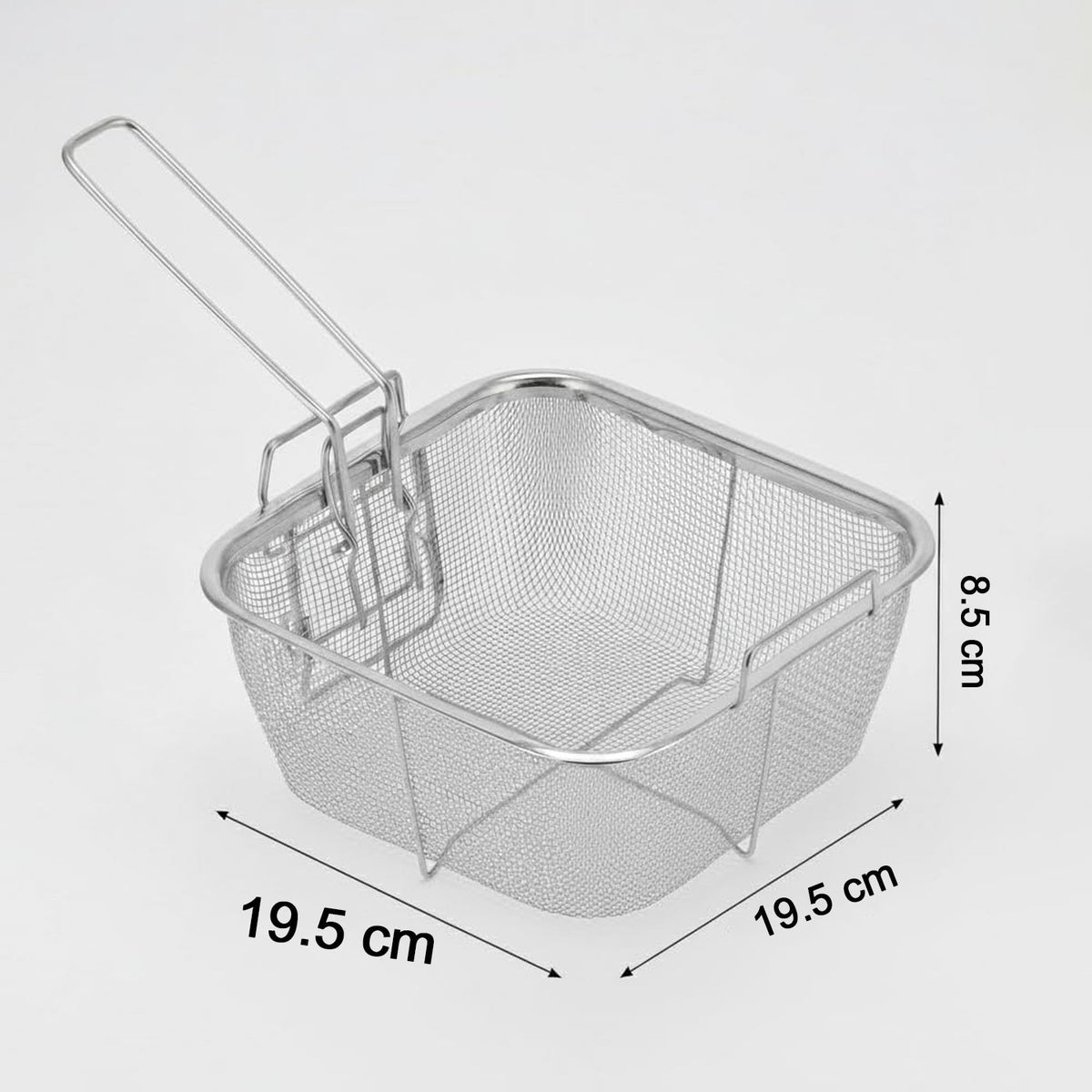 Stainless Steel Deep Fryer Basket with Long Handle (1 Pc)