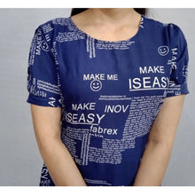 Generic Women's Casual Crepe Half Sleeves Dress (Blue)