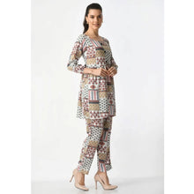 Generic Women's Casual Crepe 3-4th Sleeves Cord Set (White)