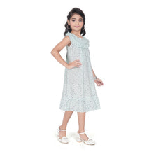 Generic Girl's Heavy Pc Printed Sleeve Less Round Neck Dress (Light Blue)