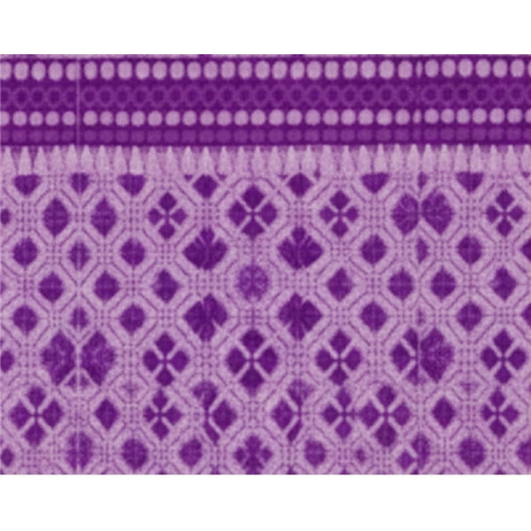 Fleece Geometric Double Polar Warm Bedsheet with 2 Pillow Cover (Purple)